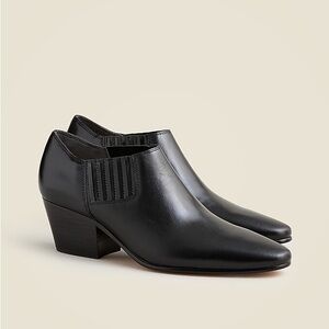 J. Crew Piper low ankle boots in leather in Black